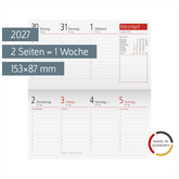 Wochen-Ersatzkalendarium TM 17/contacter 2027 | 153×87 mm, Karton, weiß