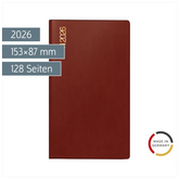 Taschenkalender Mod. TM 17/contacter 2026 | A6 quer, Kunststoff, bordeaux