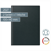 Taschenkalender Mod. perfect/Technik I 2027 | A6, Leder, schwarz