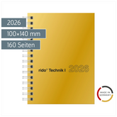 Taschenkalender Mod. perfect/Technik I 2026 | A6, Karton, gold