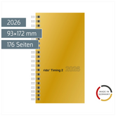 Taschenkalender Mod. Timing 2 2026 | A6, Karton, gold
