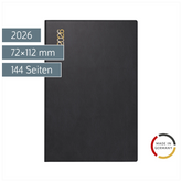 Taschenkalender Mod. partner/Industrie I 2026 | A7, Kunststoff, schwarz