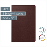 Taschenkalender Mod. partner/Industrie I 2027 | A7, Leder, dunkelrot