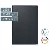 Taschenkalender Mod. partner/Industrie I 2026 | A7, Leder, schwarz