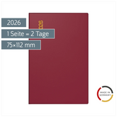 Taschenkalender Mod. Industrie II 2026 | A7, Kunststoff, bordeaux