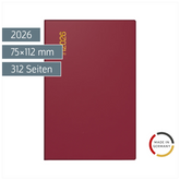 Taschenkalender Mod. Industrie II 2026 | A7, Kunststoff, bordeaux