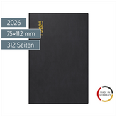 Taschenkalender Mod. Industrie II 2026 | A7, Kunststoff, schwarz