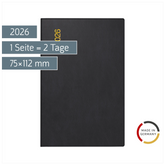 Taschenkalender Mod. Industrie II 2026 | A7, Kunststoff, schwarz