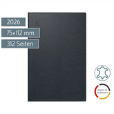 Taschenkalender Mod. Industrie II 2026 | A7, Leder, schwarz