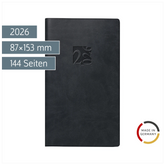 Taschenkalender Mod. Taschenplaner int. 2026 | A6, Kunstleder, schwarz