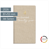 Taschenkalender Mod. Taschenplaner int. 2026 „Icecoffee“ | A6, Textil