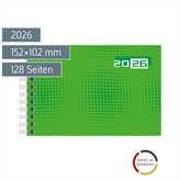 Taschenkalender Mod. Septimus 2026 | A6 quer, Papier, grün