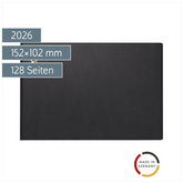 Taschenkalender Mod. Septimus 2026 | A6 quer, Kunststoff, schwarz