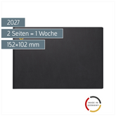 Taschenkalender Mod. Septimus 2027 | A6 quer, Kunststoff, schwarz