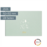 Taschenkalender Mod. Septimus 2026 „Wild Flowers“ | A6 quer, Textil