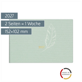 Taschenkalender Design Line Mod. Septimus 2027 „Feather“ | A6 quer, Textil