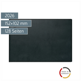Taschenkalender Mod. Septimus 2026 | A6 quer, Kunststoff, schwarz