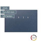 Taschenkalender Mod. Septimus 2026 | A6 quer, Kunststoff, blau