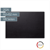 Taschenkalender Mod. Septimus 2026 | A6 quer, Kunstleder, schwarz