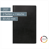 Taschenkalender Mod. Taschenplaner int. 2027 | A6, Kunstleder, schwarz