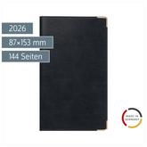 Taschenkalender Mod. Taschenplaner int. 2026 | A6, Kunstleder, schwarz