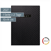 Taschenkalender Mod. Technik II 2027 „Carbon“ | A6, Kunstleder