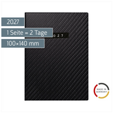 Taschenkalender Mod. Technik II 2027 „Carbon“ | A6, Kunstleder