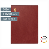 Taschenkalender Mod. Technik III 2026 | A6, Kunststoff, bordeaux