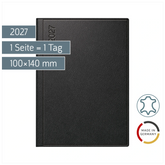 Taschenkalender Mod. Technik III 2027 | A6, Leder, schwarz