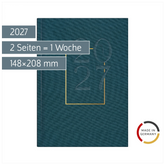 Buchkalender Mod. futura 2 2027 „Denim“ | A5, Textil