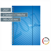 Buchkalender Mod. futura 2 2027 | A5, Kunststoff, blau