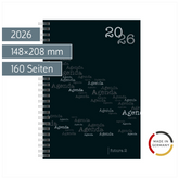 Buchkalender Mod. futura 2 2026 | A5, Kunststoff, schwarz