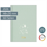 Buchkalender Premium Young Line 2026 „Wild Flowers“ | A5, Textil