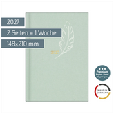 Buchkalender Premium Young Line 2027 „Feather“ | A5, Textil