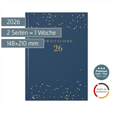 Buchkalender Premium Young Line 2026 „Starry Night“ | A5, Kunstleder