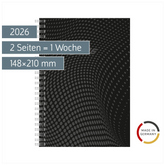 Buchkalender Mod. Timing 1 2026 | A5, Kunststoff, schwarz