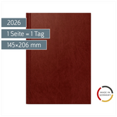 Buchkalender Mod. Chefplaner 2026 | A5, Kunststoff, weinrot