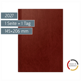 Buchkalender Mod. Chefplaner 2027 | A5, Kunststoff, weinrot