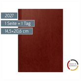 Buchkalender Mod. Chefplaner 2027 | A5, Kunststoff, weinrot