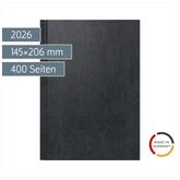 Buchkalender Mod. Chefplaner 2026 | A5, Kunststoff, schwarz