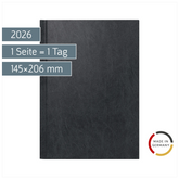 Buchkalender Mod. Chefplaner 2026 | A5, Kunststoff, schwarz