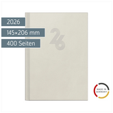 Buchkalender Mod. Chefplaner 2026 „Grey“ | A5, Kunstleder