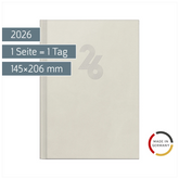 Buchkalender Mod. Chefplaner 2026 „Grey“ | A5, Kunstleder