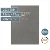 10-Jahres-Kalender Premium 2025-2034 „10 Years of Moments“ | A4, Kunstleder