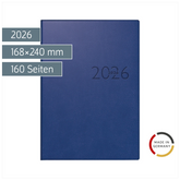 Buchkalender Mod. studioplan int. 2026 | 168×240 mm, Kunstleder, blau