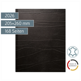 Buchkalender Mod. Managerkalender TM 2026 | 205×260 mm, Leder, schwarz