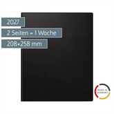 Buchkalender 2027 | 208×258 mm, Kunststoff, schwarz