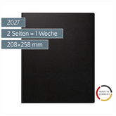 Buchkalender 2027 | 208×258 mm, Kunststoff, schwarz
