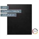 Buchkalender 2027 | 20,8×25,8 cm, Kunststoff, schwarz
