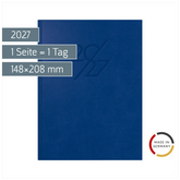 Buchkalender Mod. Mentor 2027 | A5, Kunstleder, blau